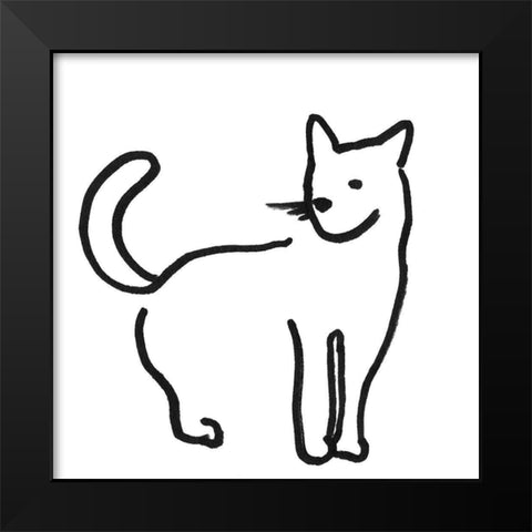 Kitteh IV Black Modern Wood Framed Art Print by Longley, Alicia