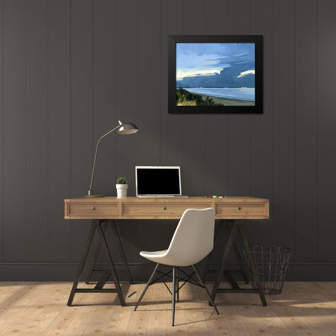Blue Ocean Evening I Black Modern Wood Framed Art Print by Caroline, Emma