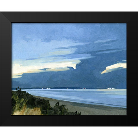 Blue Ocean Evening I Black Modern Wood Framed Art Print by Caroline, Emma