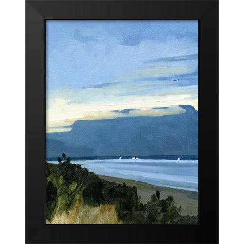 Blue Ocean Evening II Black Modern Wood Framed Art Print by Caroline, Emma