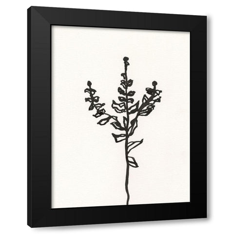 Ink Botanical Sketch II Black Modern Wood Framed Art Print with Double Matting by Holland, J.