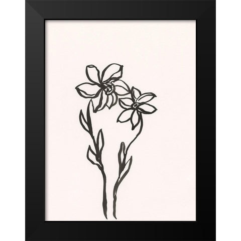 Ink Botanical Sketch IV Black Modern Wood Framed Art Print by Holland, J.