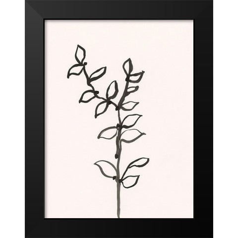 Ink Botanical Sketch X Black Modern Wood Framed Art Print by Holland, J.