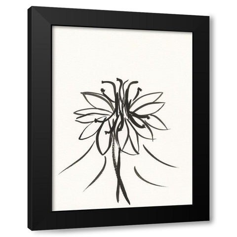 Ink Botanical Sketch XI Black Modern Wood Framed Art Print by Holland, J.
