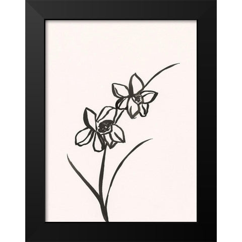 Ink Botanical Sketch XII Black Modern Wood Framed Art Print by Holland, J.
