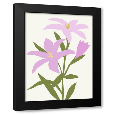Graphic Botanic I Black Modern Wood Framed Art Print with Double Matting by Barnes, Victoria
