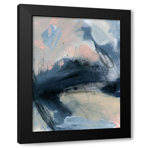 Pink Mist Abstract II Black Modern Wood Framed Art Print with Double Matting by Parker, Jennifer Paxton