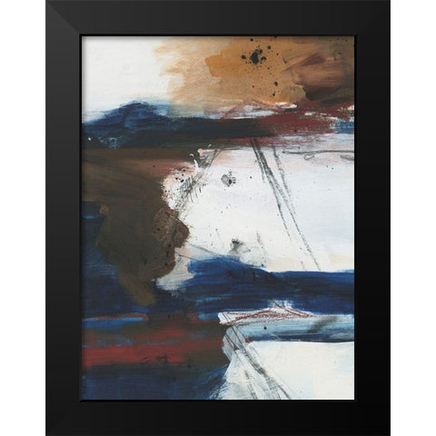 Raw Sienna Horizon II Black Modern Wood Framed Art Print by Vess, June Erica