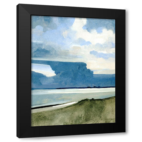 Ocean View Beach III Black Modern Wood Framed Art Print with Double Matting by Caroline, Emma