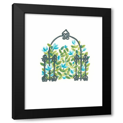 Wrought Iron Garden II Black Modern Wood Framed Art Print with Double Matting by Vess, June Erica