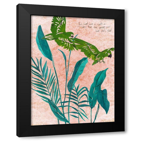 The Tropical Song I Black Modern Wood Framed Art Print with Double Matting by Wang, Melissa