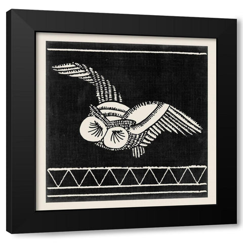 The Owl I Black Modern Wood Framed Art Print with Double Matting by Wang, Melissa