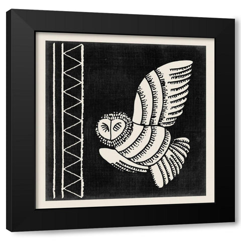 The Owl III Black Modern Wood Framed Art Print by Wang, Melissa