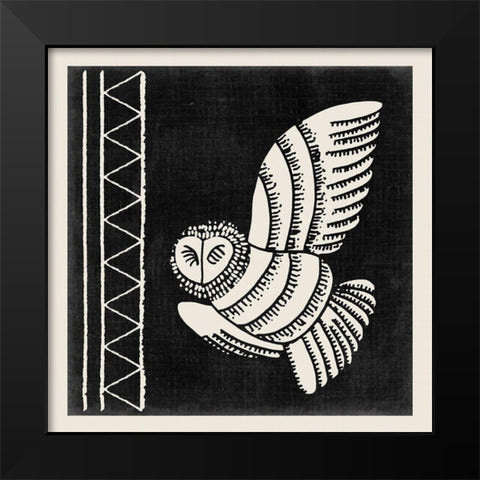 The Owl III Black Modern Wood Framed Art Print by Wang, Melissa