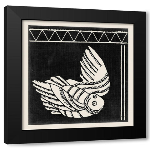 The Owl IV Black Modern Wood Framed Art Print by Wang, Melissa