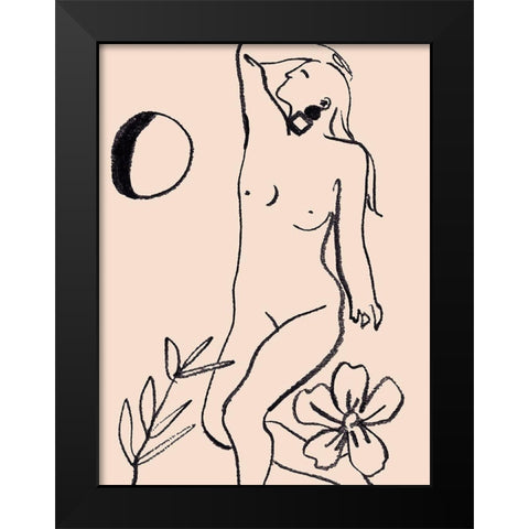 Lunar II Black Modern Wood Framed Art Print by Wang, Melissa