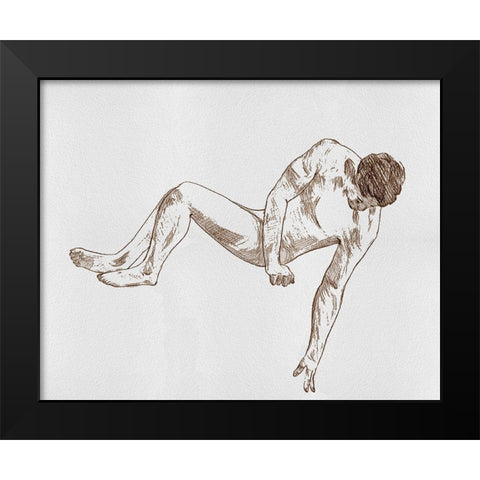 Male Body Sketch II Black Modern Wood Framed Art Print by Wang, Melissa