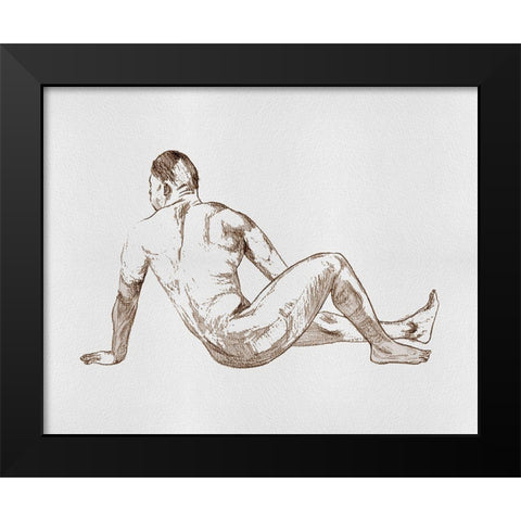 Male Body Sketch III Black Modern Wood Framed Art Print by Wang, Melissa