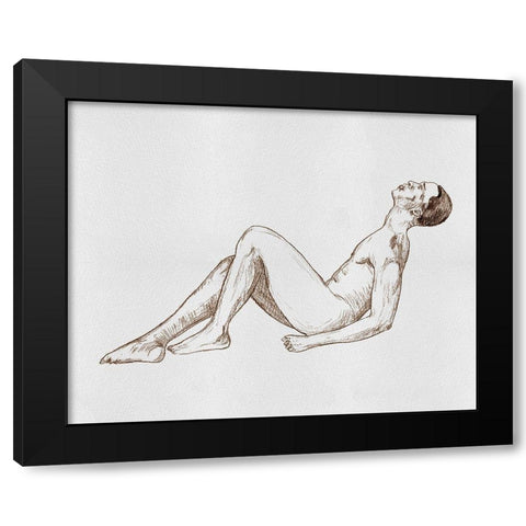 Male Body Sketch IV Black Modern Wood Framed Art Print with Double Matting by Wang, Melissa