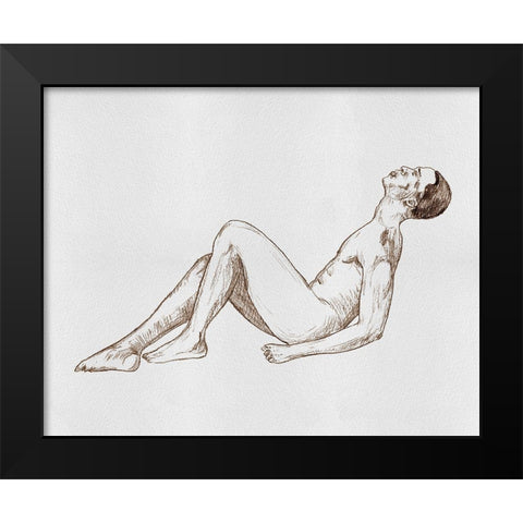 Male Body Sketch IV Black Modern Wood Framed Art Print by Wang, Melissa