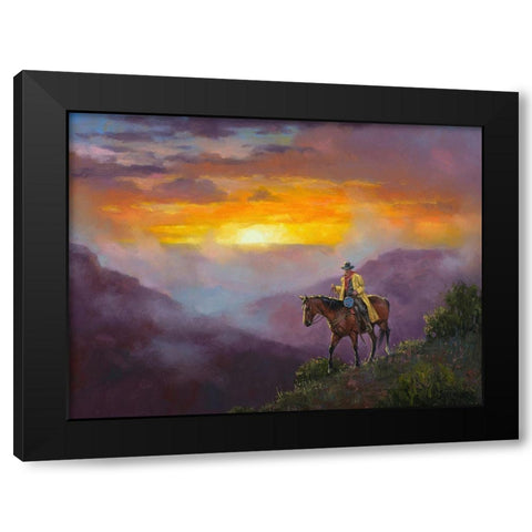 Morning Mist Black Modern Wood Framed Art Print by Sorenson, Jack