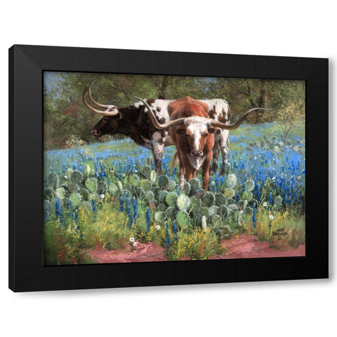T for Texas Black Modern Wood Framed Art Print with Double Matting by Sorenson, Jack