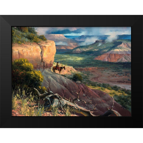 Camp Along the Timbercreek Black Modern Wood Framed Art Print by Sorenson, Jack
