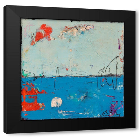 Blue Bound Black Modern Wood Framed Art Print with Double Matting by Ashley, Erin