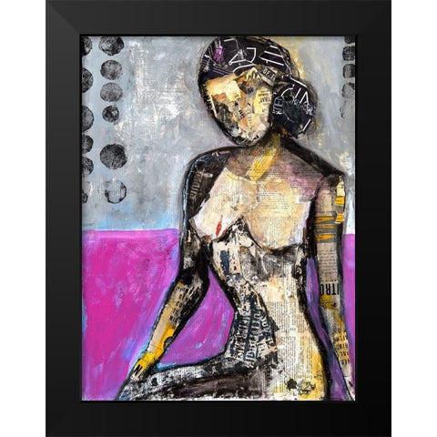 Girl in the Media Black Modern Wood Framed Art Print by Ashley, Erin