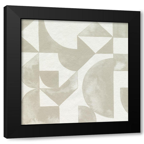Stacked Monotone III Black Modern Wood Framed Art Print with Double Matting by Popp, Grace