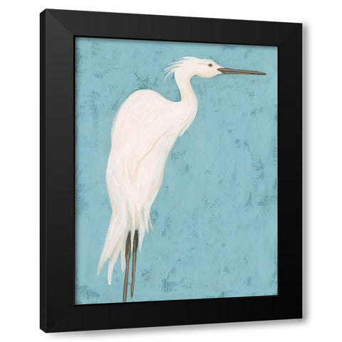 Heron Fresco I Black Modern Wood Framed Art Print with Double Matting by Vess, June Erica
