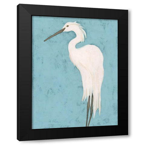 Heron Fresco II Black Modern Wood Framed Art Print by Vess, June Erica