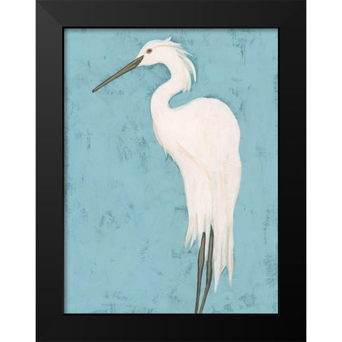 Heron Fresco II Black Modern Wood Framed Art Print by Vess, June Erica