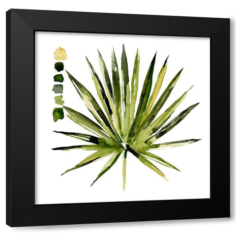Watercolor Palmetto Palms I Black Modern Wood Framed Art Print by Parker, Jennifer Paxton