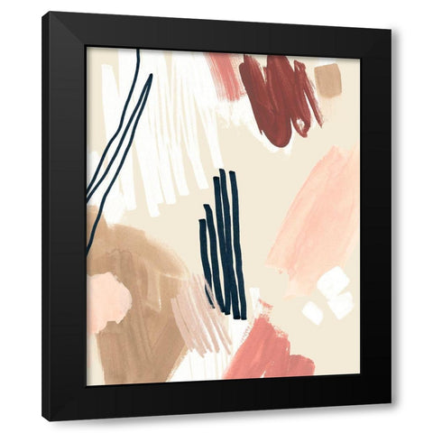 Brushstroke Confetti II Black Modern Wood Framed Art Print with Double Matting by Vess, June Erica