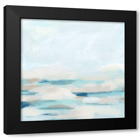 Brushwork Surf II Black Modern Wood Framed Art Print with Double Matting by Vess, June Erica