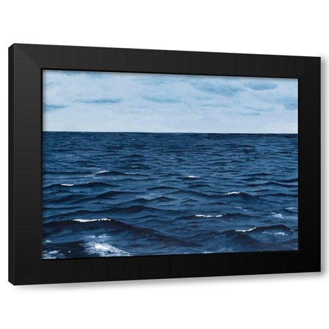 Grayscale Seascape III Black Modern Wood Framed Art Print with Double Matting by Willett, Michael