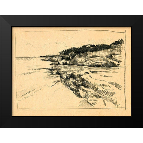 Sketched Cove I Black Modern Wood Framed Art Print by Parker, Jennifer Paxton