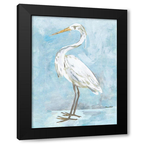 Snowy Egret I Black Modern Wood Framed Art Print by Wang, Melissa