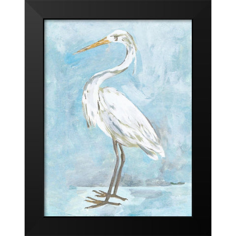 Snowy Egret I Black Modern Wood Framed Art Print by Wang, Melissa