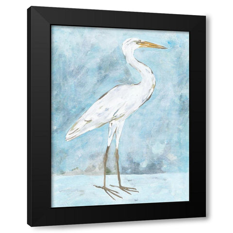 Snowy Egret II Black Modern Wood Framed Art Print with Double Matting by Wang, Melissa