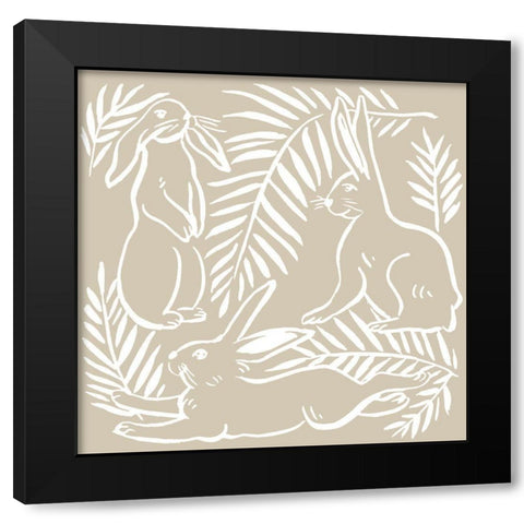 Sweet Bunny I Black Modern Wood Framed Art Print by Wang, Melissa