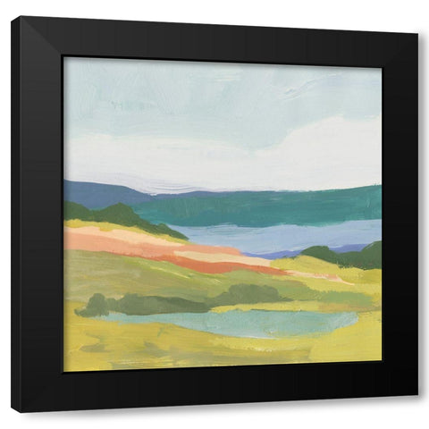 Vivid Bay View I Black Modern Wood Framed Art Print with Double Matting by Barnes, Victoria