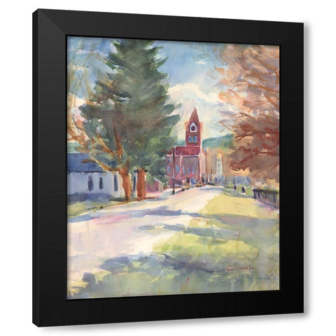 Main Street Black Modern Wood Framed Art Print with Double Matting by Calcasola, Stephen