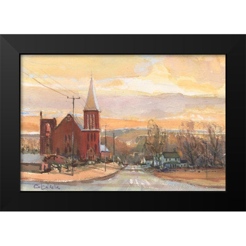 Pittsfield-Massachusetts Black Modern Wood Framed Art Print by Calcasola, Stephen