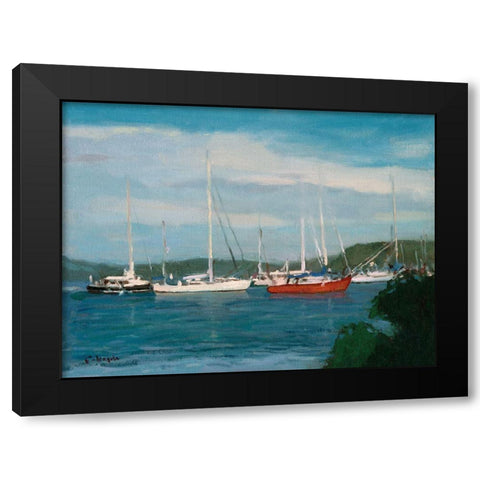 Connecticut Coast Black Modern Wood Framed Art Print by Calcasola, Stephen