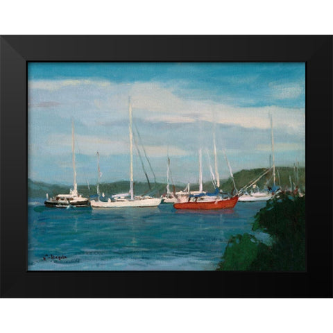 Connecticut Coast Black Modern Wood Framed Art Print by Calcasola, Stephen