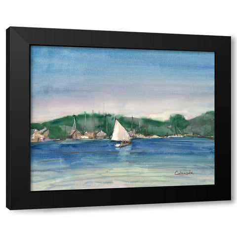 Sailing-Mystic-CT Black Modern Wood Framed Art Print by Calcasola, Stephen