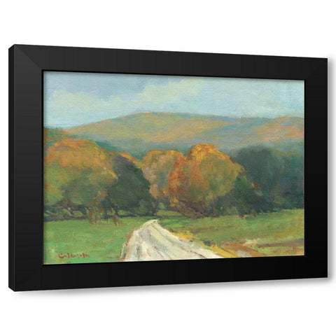 West Hampton Farm Road Black Modern Wood Framed Art Print by Calcasola, Stephen