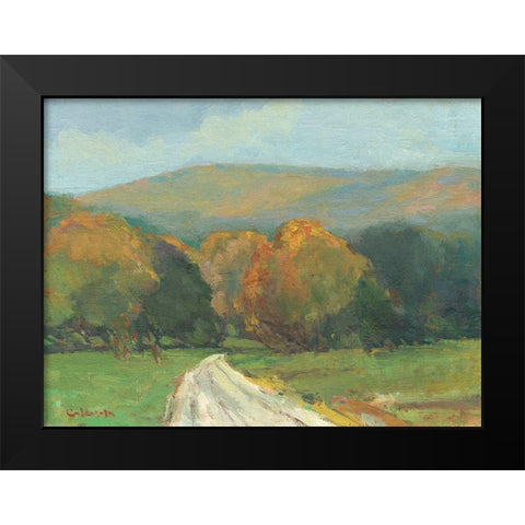 West Hampton Farm Road Black Modern Wood Framed Art Print by Calcasola, Stephen